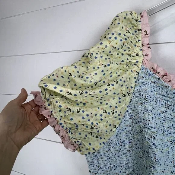 NEW IVY‎ CITY EMILY midi DRESS Tiered Ruffle Smocked Patchwork 5X CottageCore - Picture 10 of 16